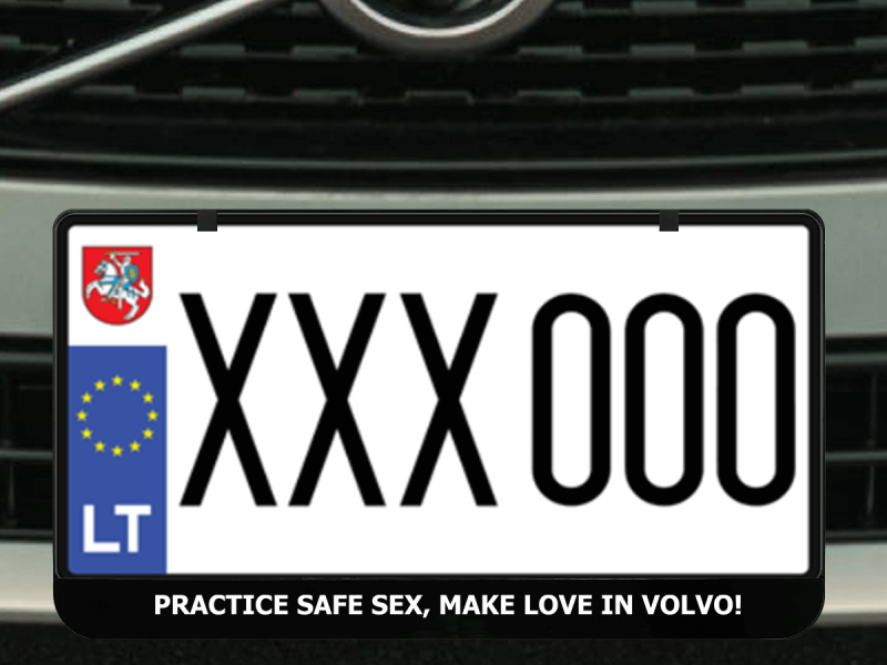 Kvadratinis numerių rėmelis „Make love in Volvo"